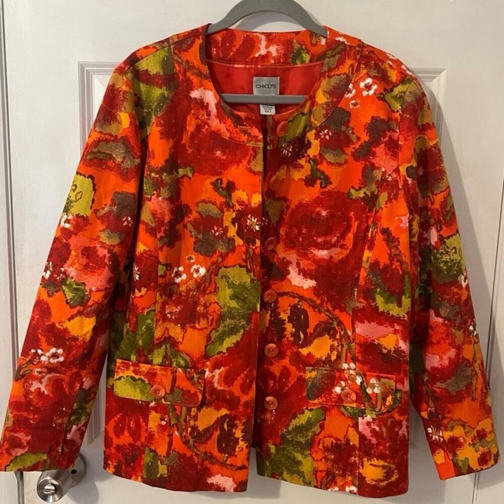 Chicos Floral Jacket - size 2